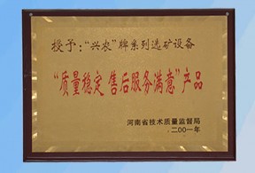 河南省技术质量监督局颁发荣誉